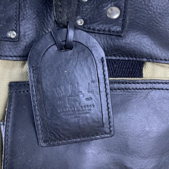 Will Leather Goods Canvas Leather Travel Duffle Bag Carry On Weekender - Picture 14 of 16